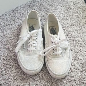 Glittery White Vans